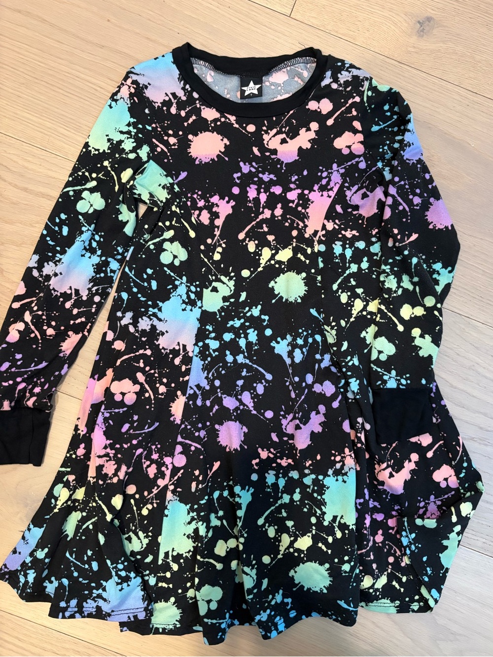 Pixielane Dress with Pastel Paint Splatter Print